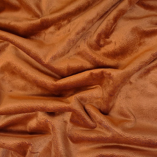 Minky plain fabric - ginger pumpkin