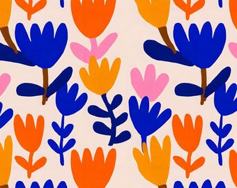 Cotton sweatshirt - Scandi Flowers