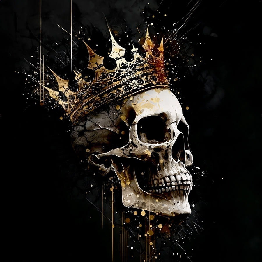  Deko Totenkopf ''Golden Death Punk'' - Goldener