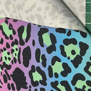 Violet-turquoise leopard pattern - waterproof Polyester fabric PN-EN 71-3: 1998 image 6