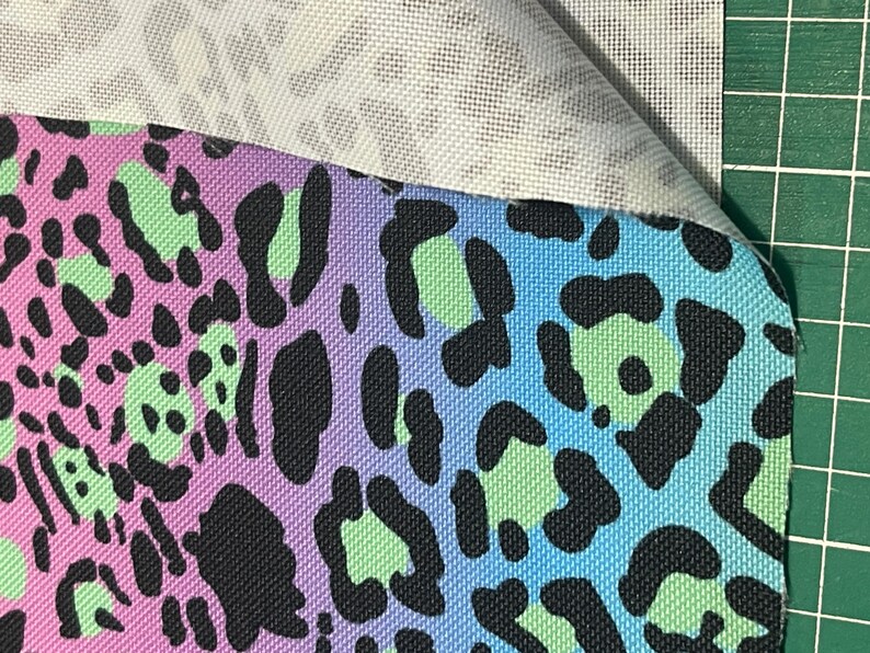Violet-turquoise leopard pattern - waterproof Polyester fabric PN-EN 71-3: 1998 image 6