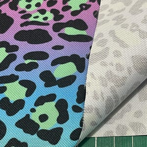Violet-turquoise leopard pattern - waterproof Polyester fabric PN-EN 71-3: 1998 image 5