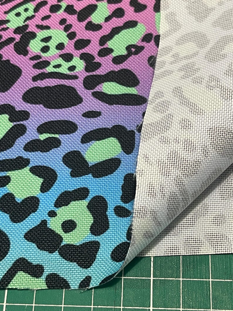 Violet-turquoise leopard pattern - waterproof Polyester fabric PN-EN 71-3: 1998 image 5