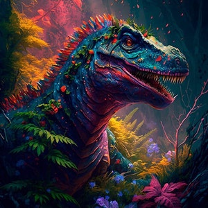 Dinosaur - waterproof fabric panel for a bag
