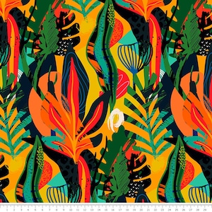 upholstery velvet - abstract colorful jungle