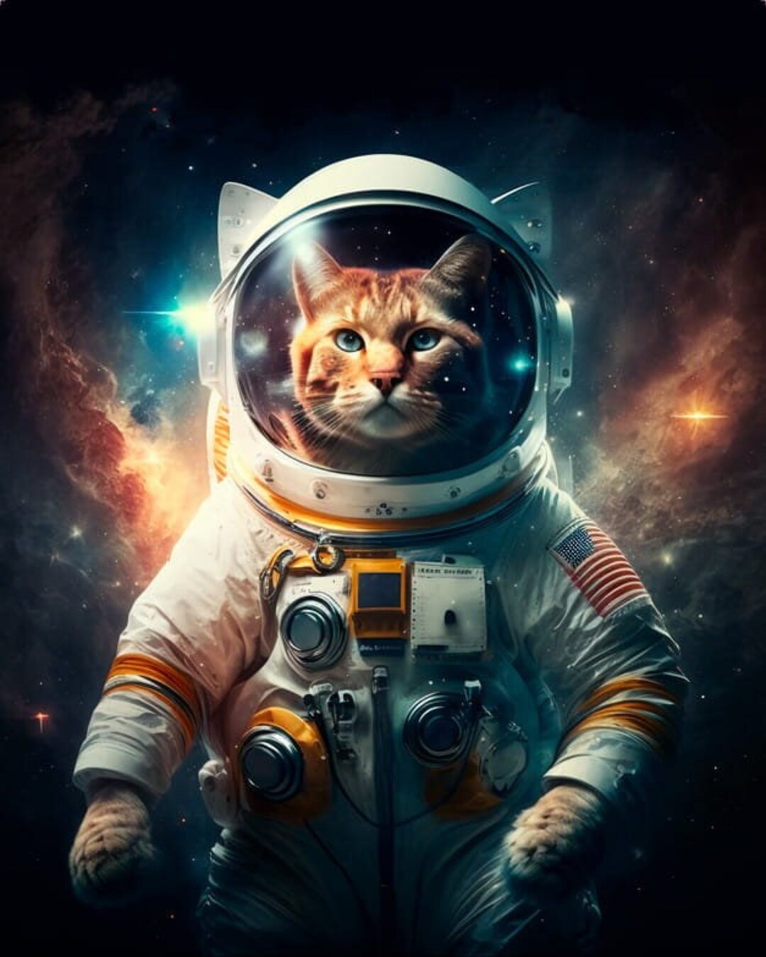 Space Cat - Waterproof Fabric Panel for a Bag - Etsy