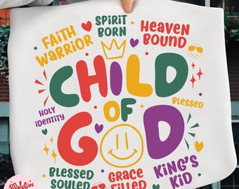 Niño de Dios, niños, PNG SVG, camisetas cristianas para niños, diseño bíblico para niños pequeños, Jesús salva a su hermano, versículo bíblico en formato SVG
