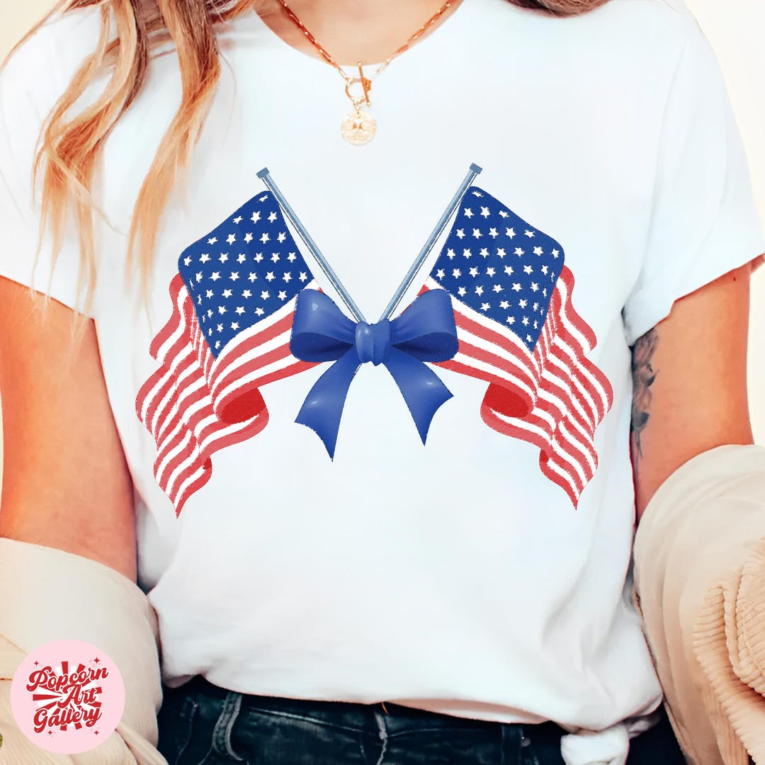 Preppy American Flag PNG, Preppy Bow Flag, Preppy Patriotic Clip Art ...
