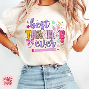 Best Teacher ever png sublimation design download, Teacher&#39;s Day png, western Teacher png, floral Teacher png, Teacher Life Png