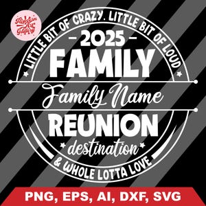 Family Reunion Svg 2025, Family Name Svg, Little Bit of Crazy Little ...