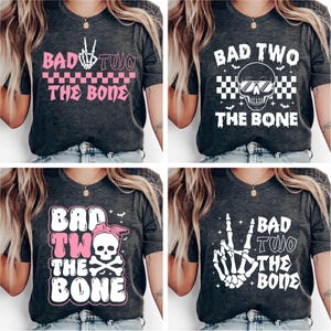 Bad Two The Bone Svg, Birthday 2nd Halloween Png Svg, Bad Two The Bone Svg, Bad Two The Bone Birthday Skeleton Png