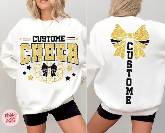 Custom Cheer Svg Png, Cheerleading Svg, Cheerleader Front Back Png, Cheer Mom Svg, Pom Poms Svg, Megaphone Svg, Personalized Cheer Svg