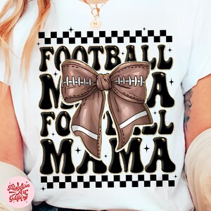 Coquette Football Mama Png, Football Coquette Bow Png, Football Mom, Game Day, Fall Football, Football Season Png, Sports Png, Checkered Png