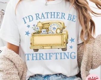 I’d Rather Be Thrifting PNG | Vintage Thrift Truck Design | Antique Decor Graphic | Cottagecore Thrifting PNG | Boutique Shirt
