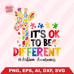 It&#39;s Ok to be Different Svg, Autistic Svg, Autism svg, Autism Awareness svg, Autism Ribbon Svg, Puzzle Piece Svg, Autism Mom Svg