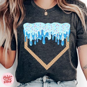 Baseball Drip PNG Pack with Light Blue and Cotton Candy Accents, Playful Sprinkle Drip, Cotton Candy Drip PNG, Baseball Png, Ice Cream Drip
