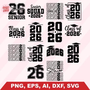 Class of 2026 Graduation SVG Bundle, Graduation Topper Svg, Grad 2026, Graduation Cap Svg, Class of 2026, Graduation 2026 Svg, Class of 2026