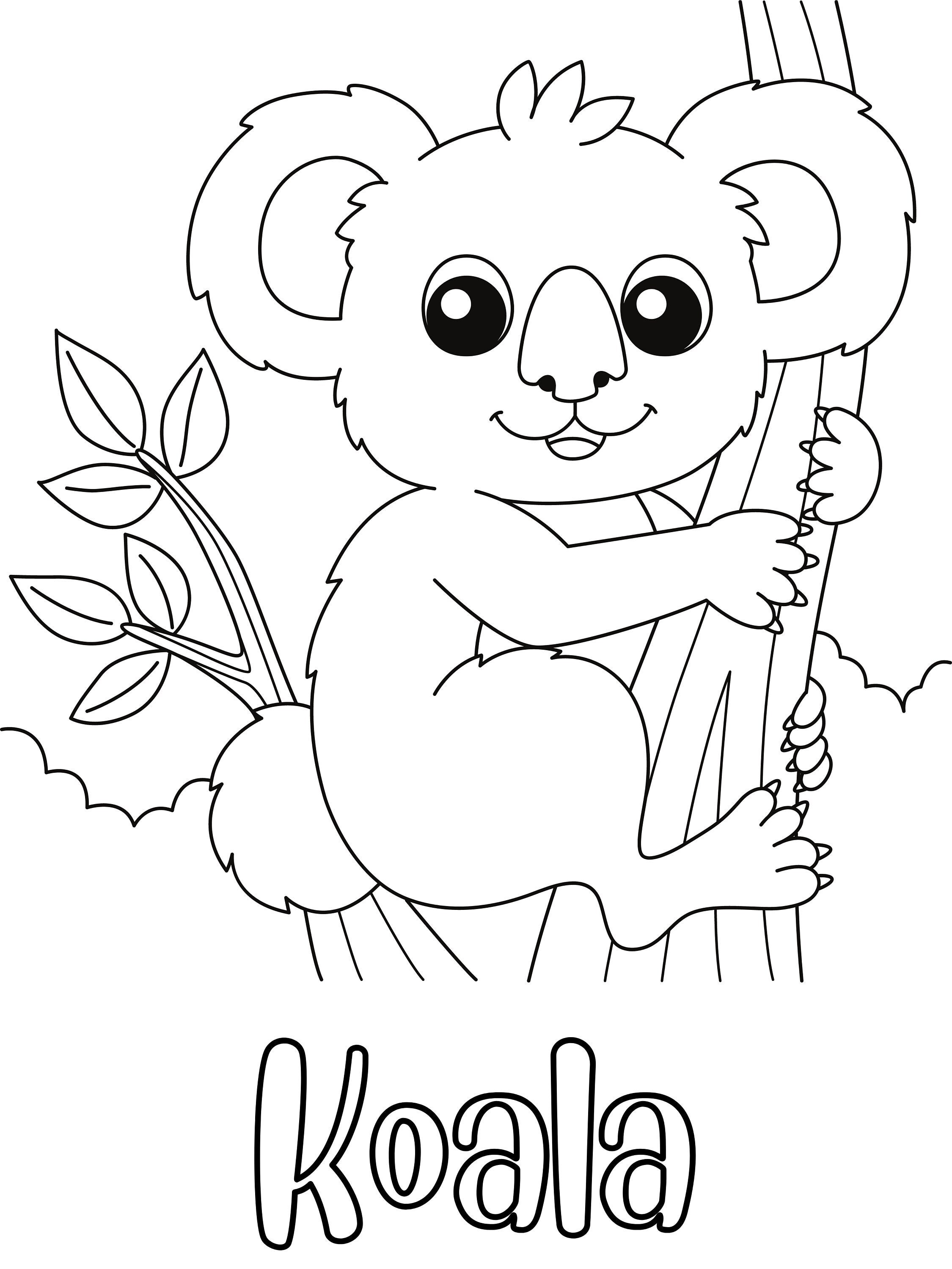 Koala Bear Coloring Page Koala Bear Coloring Page