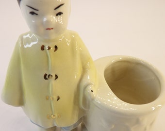 Vintage ceramic planter.  Beautiful little Asian girl.