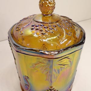 Carnival glass jar by Indiana Glass co.