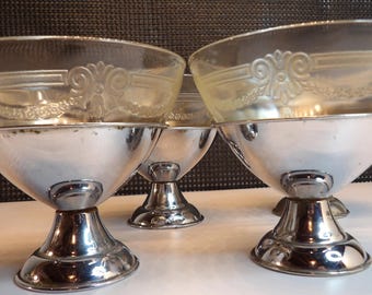 Depression glass ice cream cups