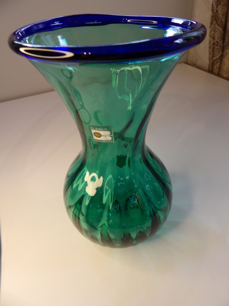 Blenko Hand Blown Vase by Hank Adams Etsy