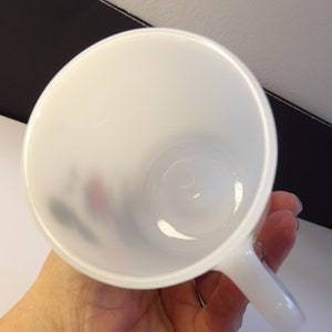Mickey Mouse milk glass footed coffee mug with a M handle image 4