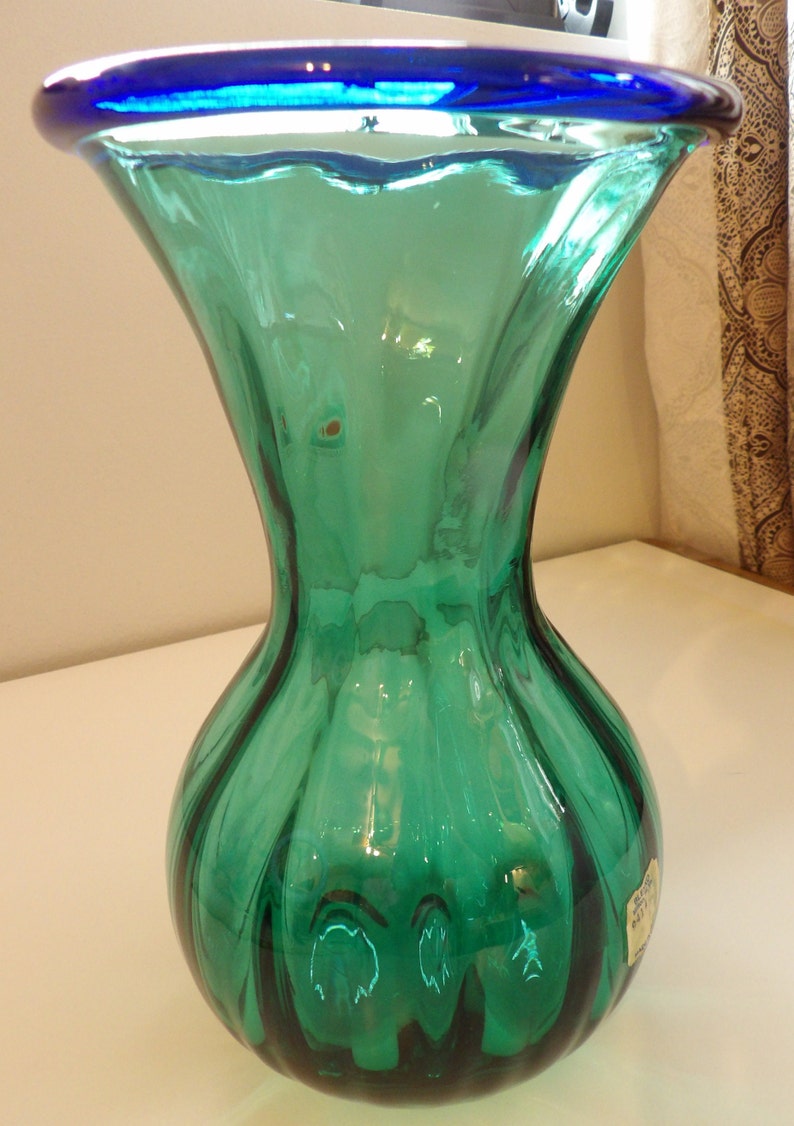 Blenko Hand Blown Vase by Hank Adams Etsy