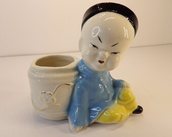 Sweet Little Boy Planter.  Joan Lea Creations