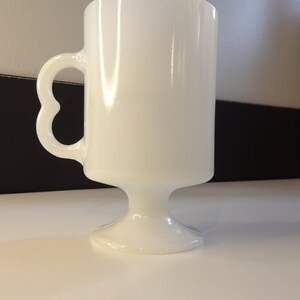 Mickey Mouse milk glass footed coffee mug with a M handle image 2