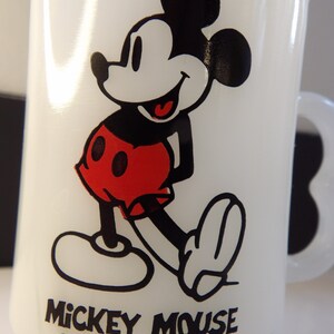Mickey Mouse milk glass footed coffee mug with a M handle image 8