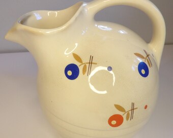 Mid-Century Ceramic Pitcher Made in USA.  Eureka Cheri Kitchenware.  Oven Proof