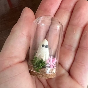 Mini Pet Ghost | Vintage Cottage Core Mini Terrarium Oddities Ogre Troll Ghoul Ghost in a jar tiny terrarium