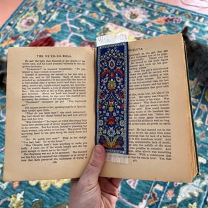 Rug Bookmark Victorian Vintage Oriental carpet rug cottage core medival book mark tiny rug 1810