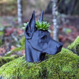 Doberman Planter, Cropped Ears image 1