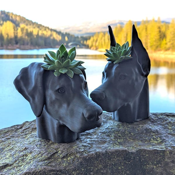 Macetero Doberman Pinscher - Hecho en EE.UU.