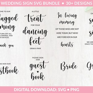 Wedding Sign Bundle, Wedding Bundle, Wedding svg, Wedding Sign svg, Cards And Gifts svg png instant download, Bride svg, Rustic wedding svg image 2