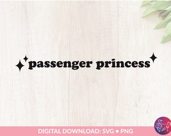 Passenger Princess Mirror Car Decal, Passenger Princess SVG, Car Decal SVG, Bumper Sticker Decal, Cricut Cut File, Funny Meme Decal