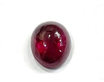Rubino, Rubino GF, Rubino Cabochon, Rubino scuro, Rubino ovale, Pietra preziosa di nascita di luglio, Gioielli, 7,5 x 6 mm, Circa 1,55 ct