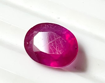 Ruby,Natural Ruby,Ruby Cut Stone,Ruby faceted Oval,Ruby Glass filled jewellery,July Birthstone, 9x7mm, Approx 2.55 carat