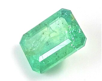 Esmeralda, Esmeralda natural, Piedra tallada, Esmeralda de Zambia, Piedra preciosa natural, Facetada, Piedra preciosa, Cabujones, Forma octogonal, 6,9 x 5 mm aprox., 1,10 quilates