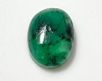 Emerald,Natural Emerald,Emerald Cabochon,Zambia Emerald,Natural Gemstone,Smooth Polished,Gemstone,Cabochons 8.7x6.6mm Approx, 1.55 Carat