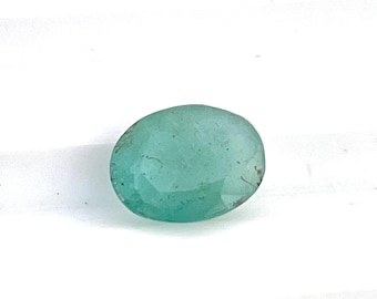Esmeralda, Esmeralda natural, Piedra tallada en esmeralda, Esmeralda de Zambia, Piedra preciosa natural, Facetada, Piedra preciosa, Cabujones, Forma ovalada, 6,8 x 5,2 mm aprox., 0,70 cts