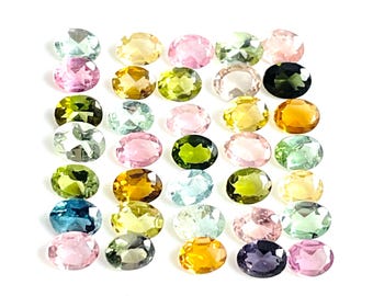 Turmalina, Turmalina Natural, Multi Turmalina, Pedra Lapidada Turmalina, Gemas Ovais Turmalina, Oval, Jóias, 35 pcs, 4 x 3 mm Aprox, 5,30 cts