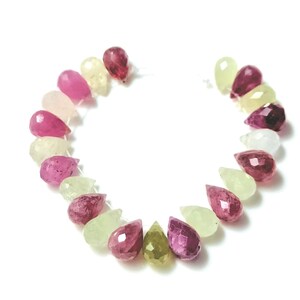 Multi Sapphire,Multi Glass Filled Beads,Sapphire Teardrop Brioletters beads,Cabochon,Gemstones,Jewellery, 22 Pcs, 10cm Approx, 76.85 carat