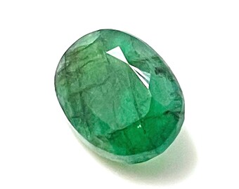 Esmeralda, Esmeralda Natural, Piedra Tallada, Esmeralda de Zambia, Piedra Preciosa Natural, Facetada, Piedra Preciosa, Cabujones, Forma Ovalada, 8,6 x 6,8 mm (Aprox.), 1,80 quilates