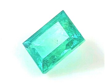 Emerald,Natural Emerald,Emerald Cut Stone,Zambia Emerald,Natural Gemstone,Faceted,Gemstone,Cabochon,Baguette Shape 6.1x4.4mm Approx, 1.10cts