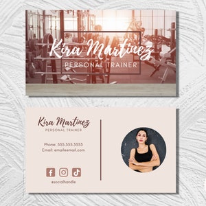Bearbeitbare Visitenkartenvorlage, vorgefertigte Visitenkarten, druckbare Visitenkarte, Canva-Vorlage, sofortiger Download, Personal Trainer