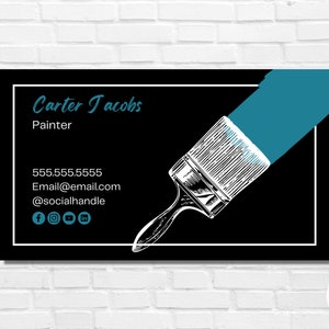 Bearbeitbare Visitenkarte Vorlage, Visitenkarte Vorlage Sofortiger Download Druckbare DIY Visitenkarte Canva Vorlage, Maler