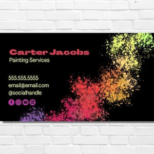 Editable Business Card Template, Business Card Template Instant Download Printable DIY Calling Card Canva Template, Painter